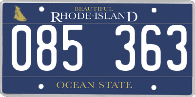 RI license plate 085363