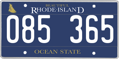 RI license plate 085365