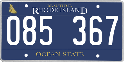 RI license plate 085367