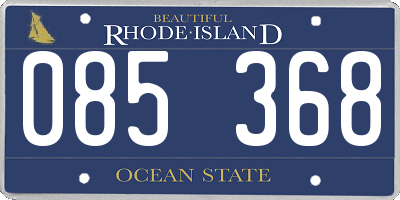 RI license plate 085368