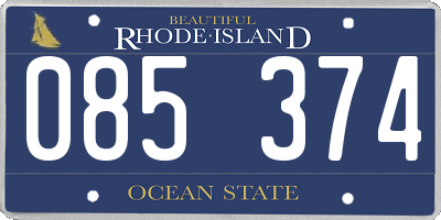 RI license plate 085374