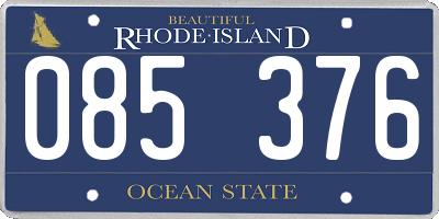 RI license plate 085376