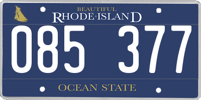 RI license plate 085377