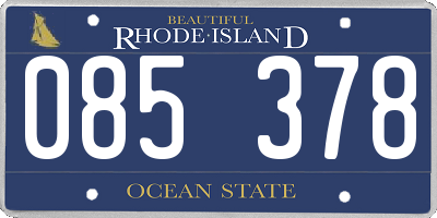 RI license plate 085378