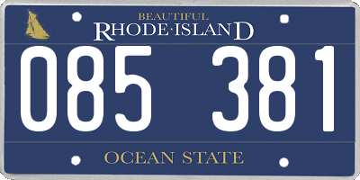 RI license plate 085381