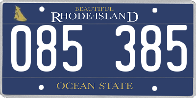RI license plate 085385