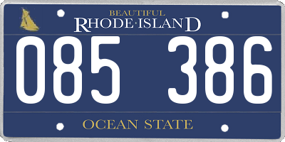RI license plate 085386