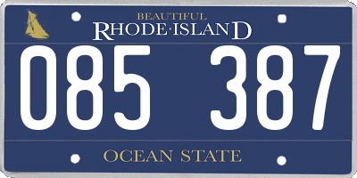 RI license plate 085387