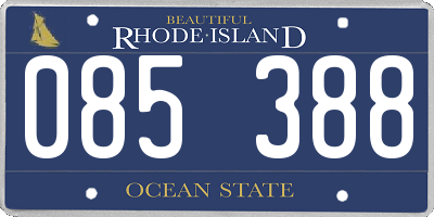 RI license plate 085388