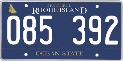 RI license plate 085392