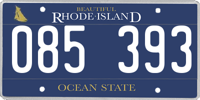 RI license plate 085393