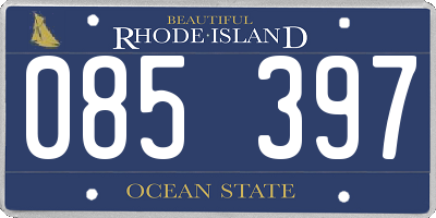 RI license plate 085397