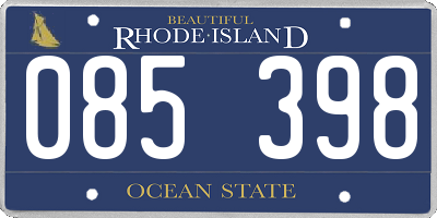 RI license plate 085398