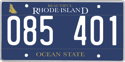RI license plate 085401