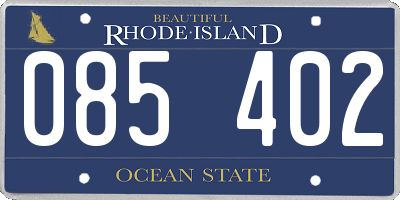 RI license plate 085402