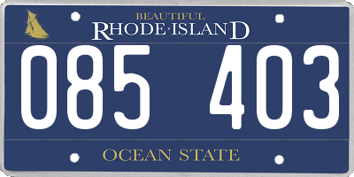 RI license plate 085403