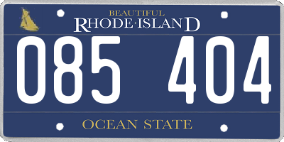 RI license plate 085404