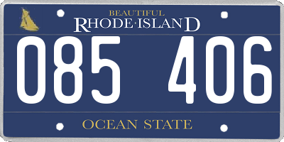 RI license plate 085406