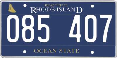 RI license plate 085407