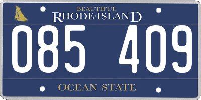 RI license plate 085409