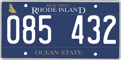 RI license plate 085432