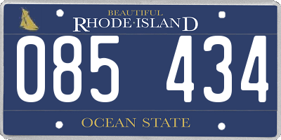 RI license plate 085434