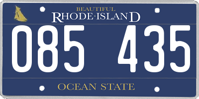 RI license plate 085435