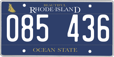 RI license plate 085436
