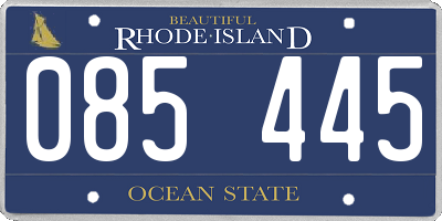 RI license plate 085445