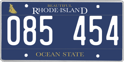 RI license plate 085454