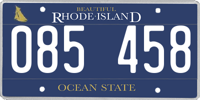 RI license plate 085458