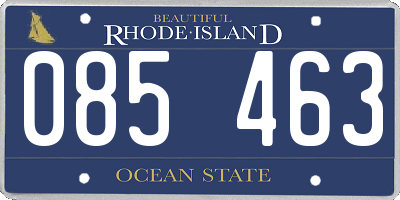 RI license plate 085463