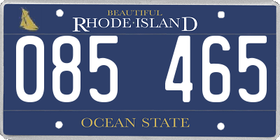 RI license plate 085465