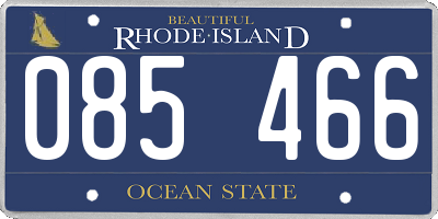RI license plate 085466