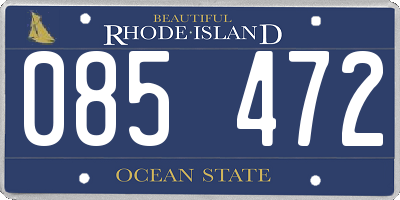 RI license plate 085472