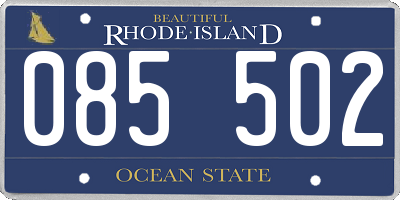 RI license plate 085502