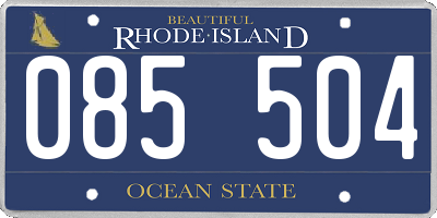 RI license plate 085504