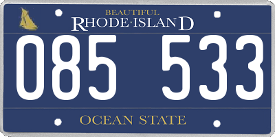 RI license plate 085533