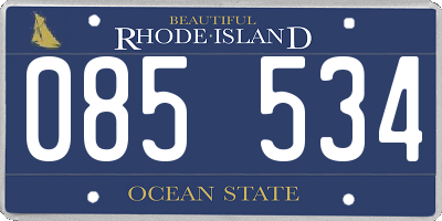 RI license plate 085534