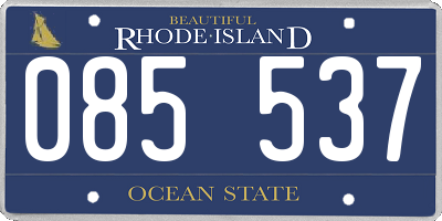 RI license plate 085537