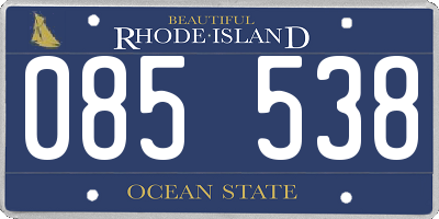 RI license plate 085538