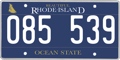 RI license plate 085539