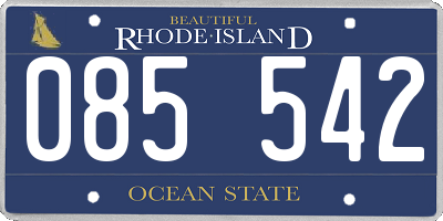RI license plate 085542