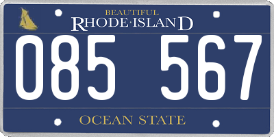 RI license plate 085567