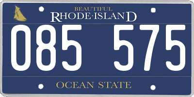 RI license plate 085575