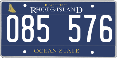 RI license plate 085576