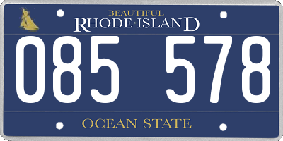 RI license plate 085578