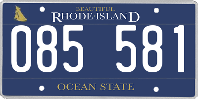 RI license plate 085581