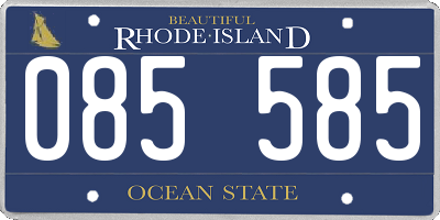 RI license plate 085585