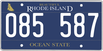 RI license plate 085587